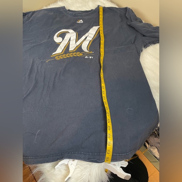 Majestic Milwaukee brewers Navy Blue Graphic Tee 4xlt - Picture 6 of 8